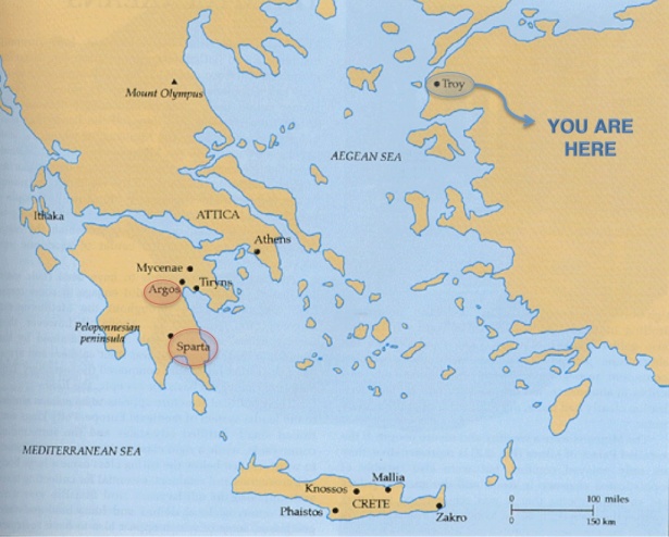 Map of Ancient Greece and Western Anatolia
